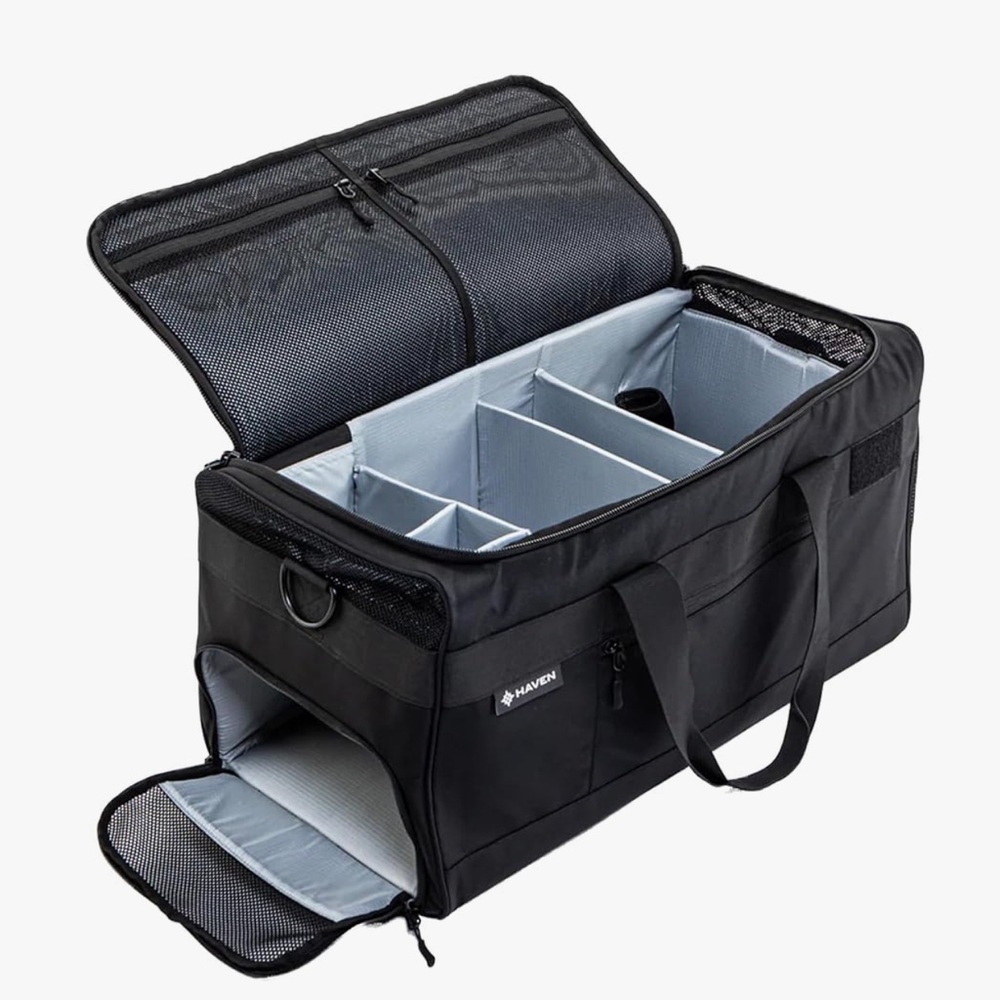Black Duffel Bag with Organizational Compartments